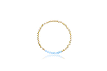 Dee Berkley 4mm Gold Filled Beads with 4mm Blue Topaz Bar Bracelet