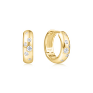 Ania Haie Gold Overlay Chubby Sparkling Huggie Hoop Earrings