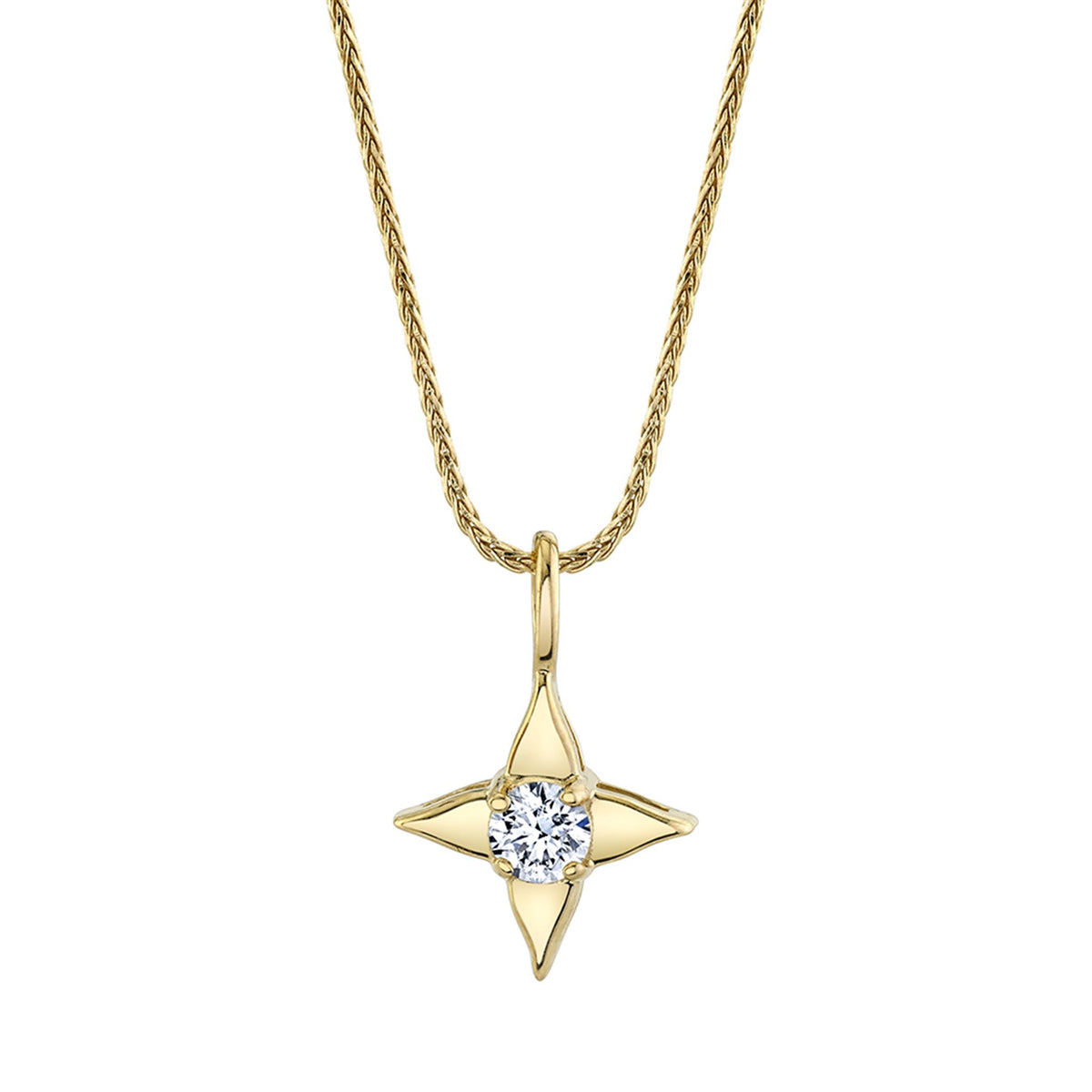 Star Of Hope 14Kt Yellow Gold Pendant With .15cttw Natural Diamond