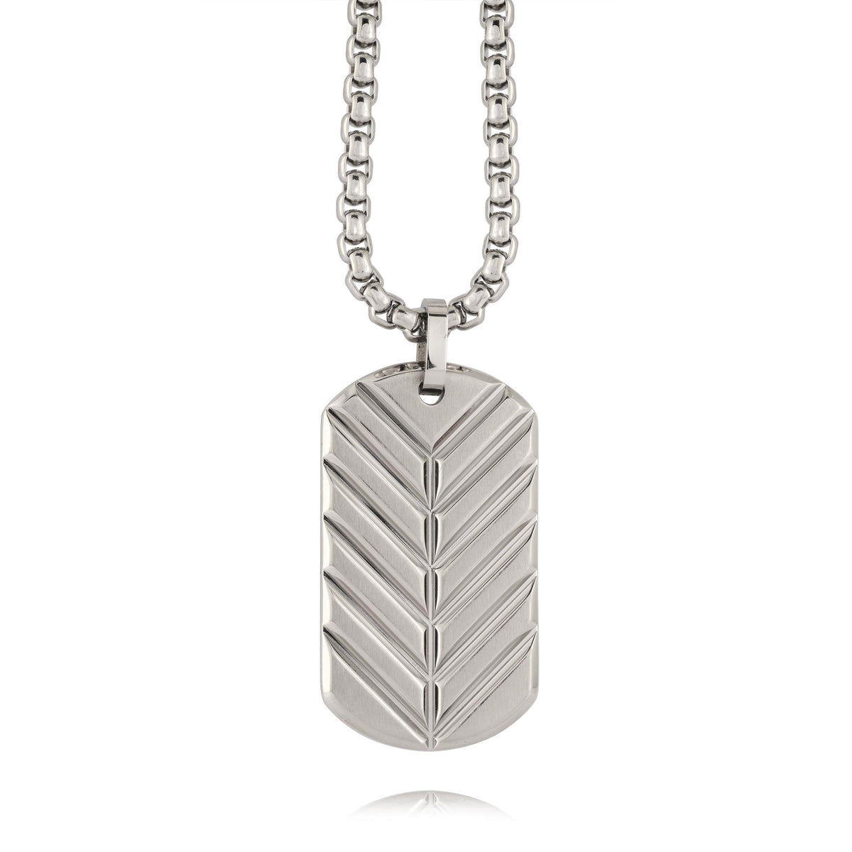 Italgem Stainless Steel Chevron ID Tag Necklace