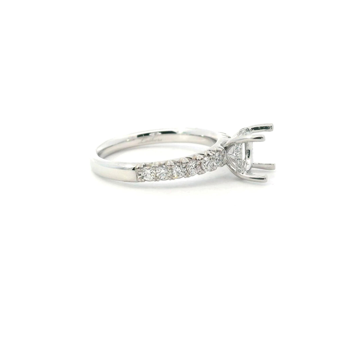 Pure Lasker Platinum Collection Engagement Ring with Natural Diamonds and Hidden Halo