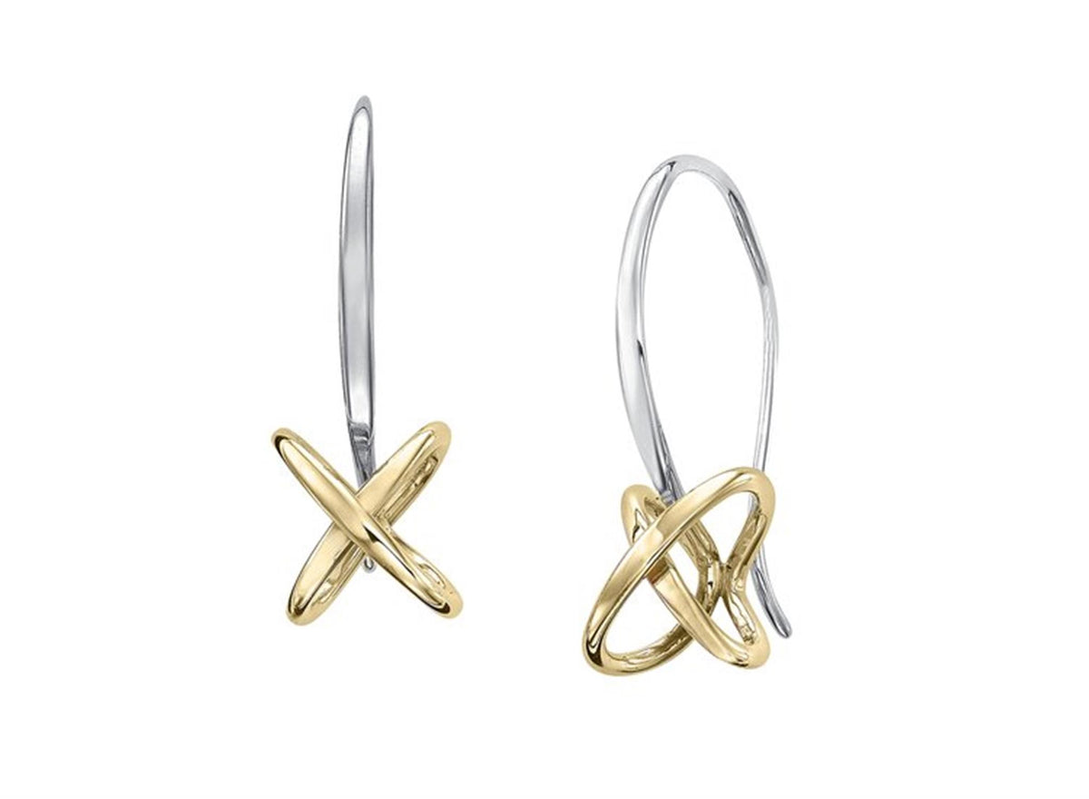 E.L. Designs Silver & Gold Kiss Earrings