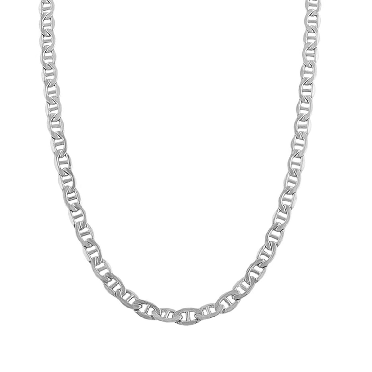 18" 14K White Gold 4mm Mariner Chain