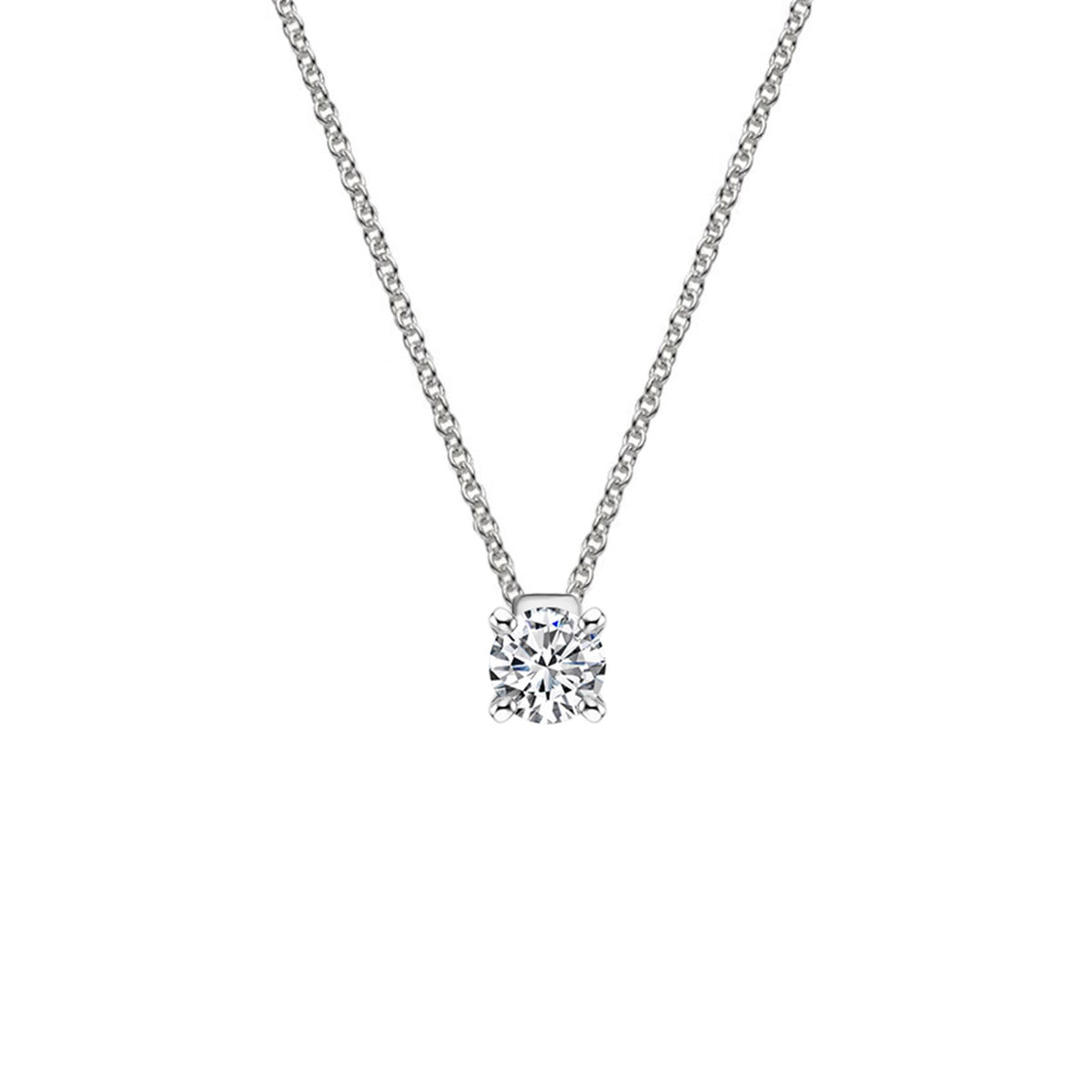 14Kt White Gold Solitaire Pendant With 2.08cttw Lab-Grown Diamonds