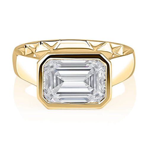 A. Jaffe Emerald-Cut Stone East-West Engagement Ring