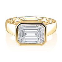 A. Jaffe Emerald-Cut Stone East-West Engagement Ring