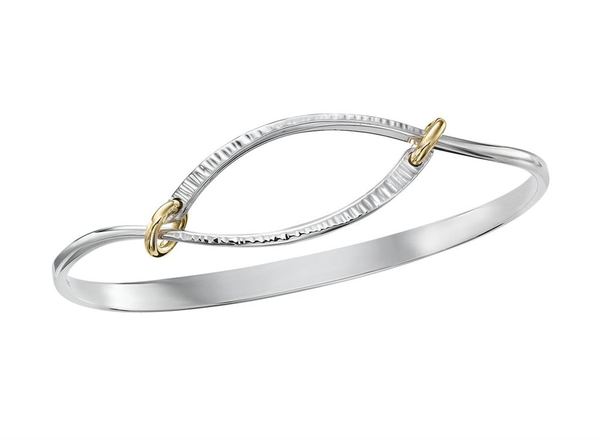 E.L. Designs Silver & Gold Connection Bangle Bracelet