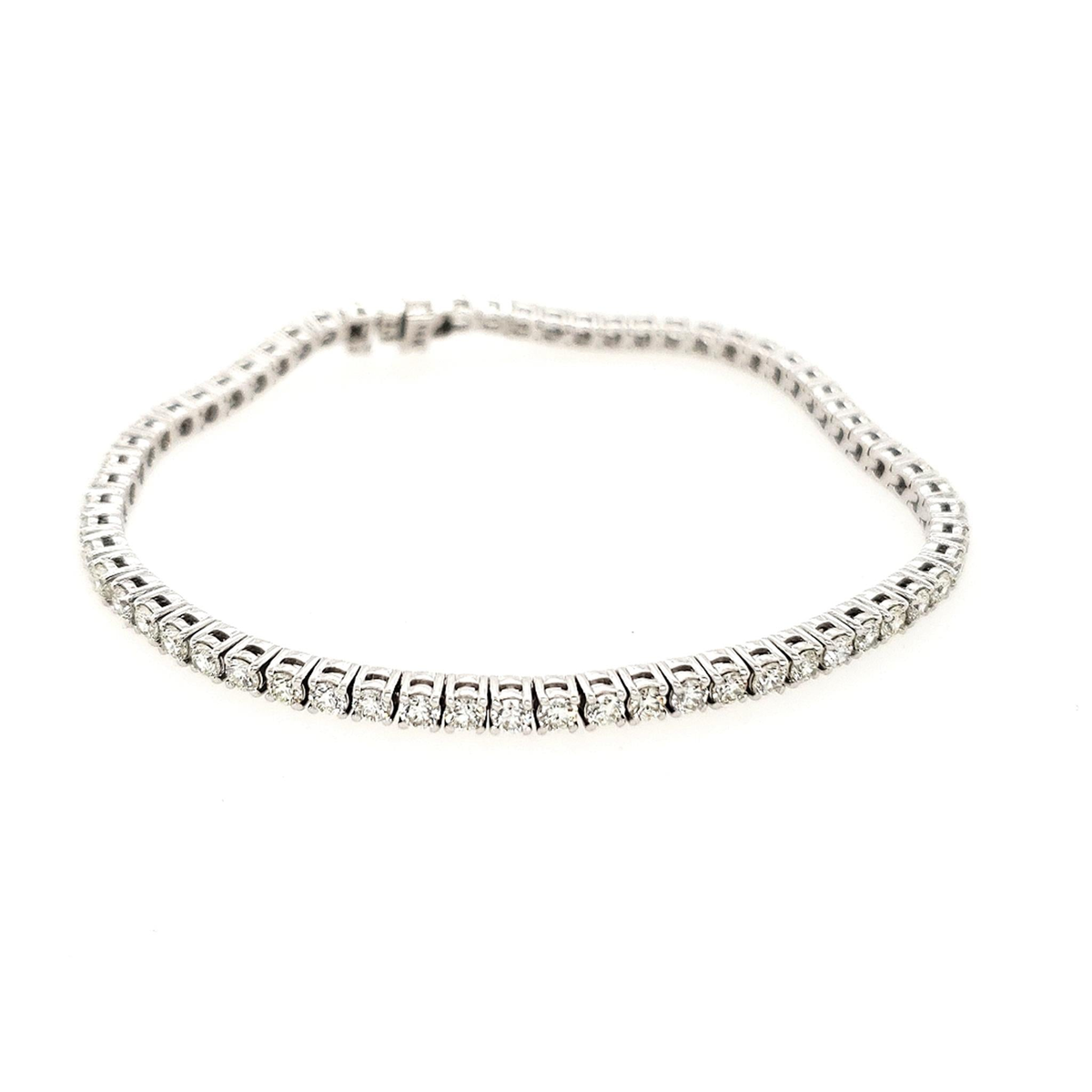 14Kt White Gold Tennis Bracelet With 5.00cttw Natural Diamonds