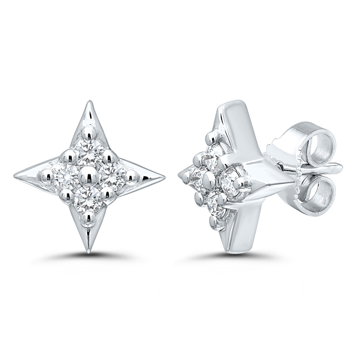 Star Of Hope 14Kt White Gold Stud Earrings