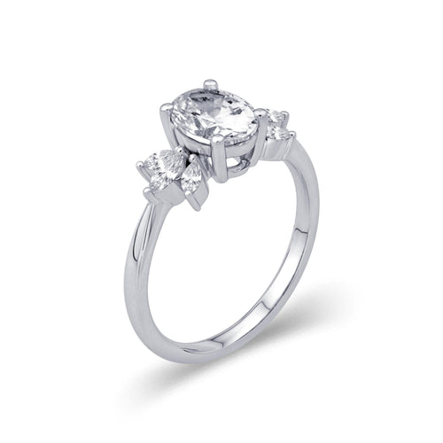 14Kt White Gold Vintage Inspired Engagement Ring Mounting With 0.23cttw Natural Diamonds