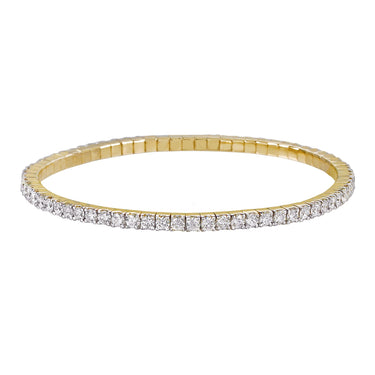 18Kt Yellow Gold Lasker Lux Expandable Flexible Tennis Bracelet with 4.69cttw Round Natural Diamonds