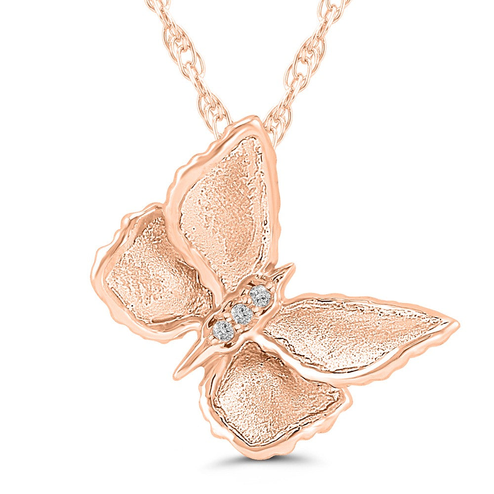 10Kt Rose Gold Butterfly Pendant