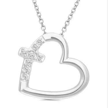 Sterling Silver Heart Cross Pendant