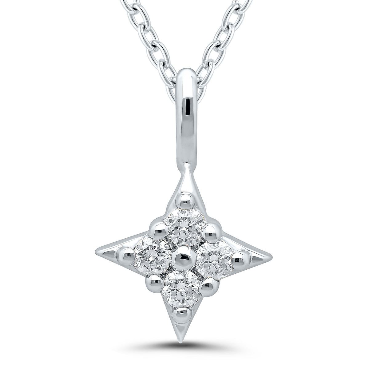 Star of Hope Sterling Silver 0.10cttw Natural Diamond Pendant