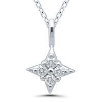 Star of Hope Sterling Silver 0.10cttw Natural Diamond Pendant