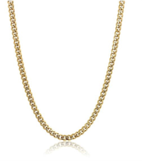 Italgem Stainless Steel Gold IP Plated Curb Link Chain Necklace