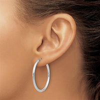 10Kt White Gold 30mm Endless Hoop Earrings