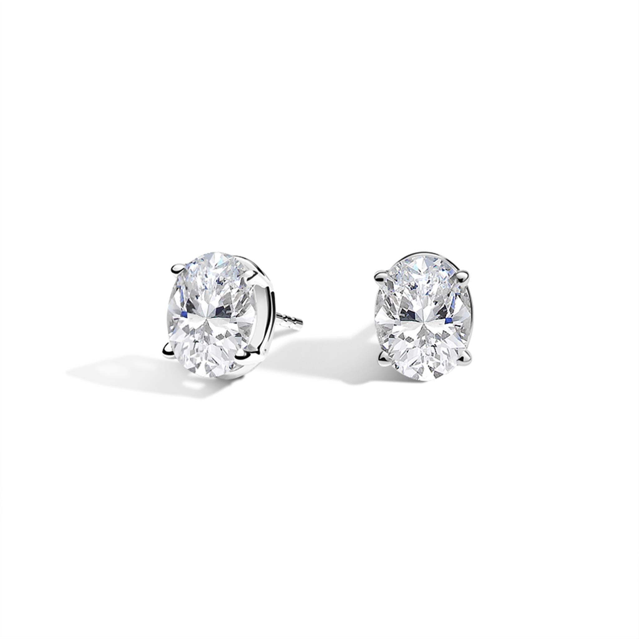 Lovely Oval Diamond Stud Earrings - Alapatt Diamonds