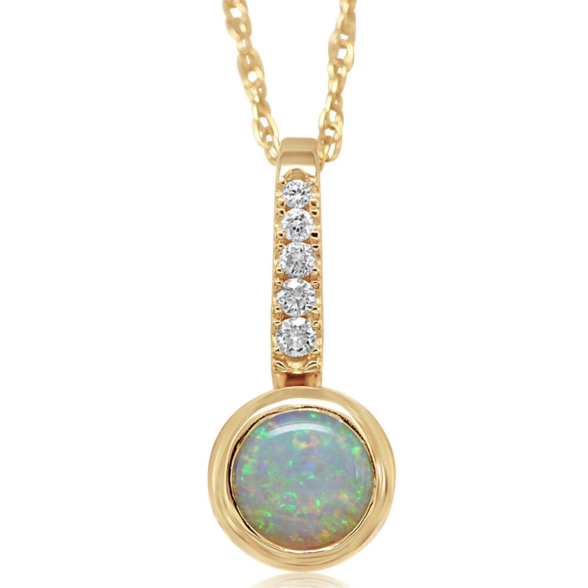 14Kt Yellow Gold Pendant With 0.50ct Australian Opal