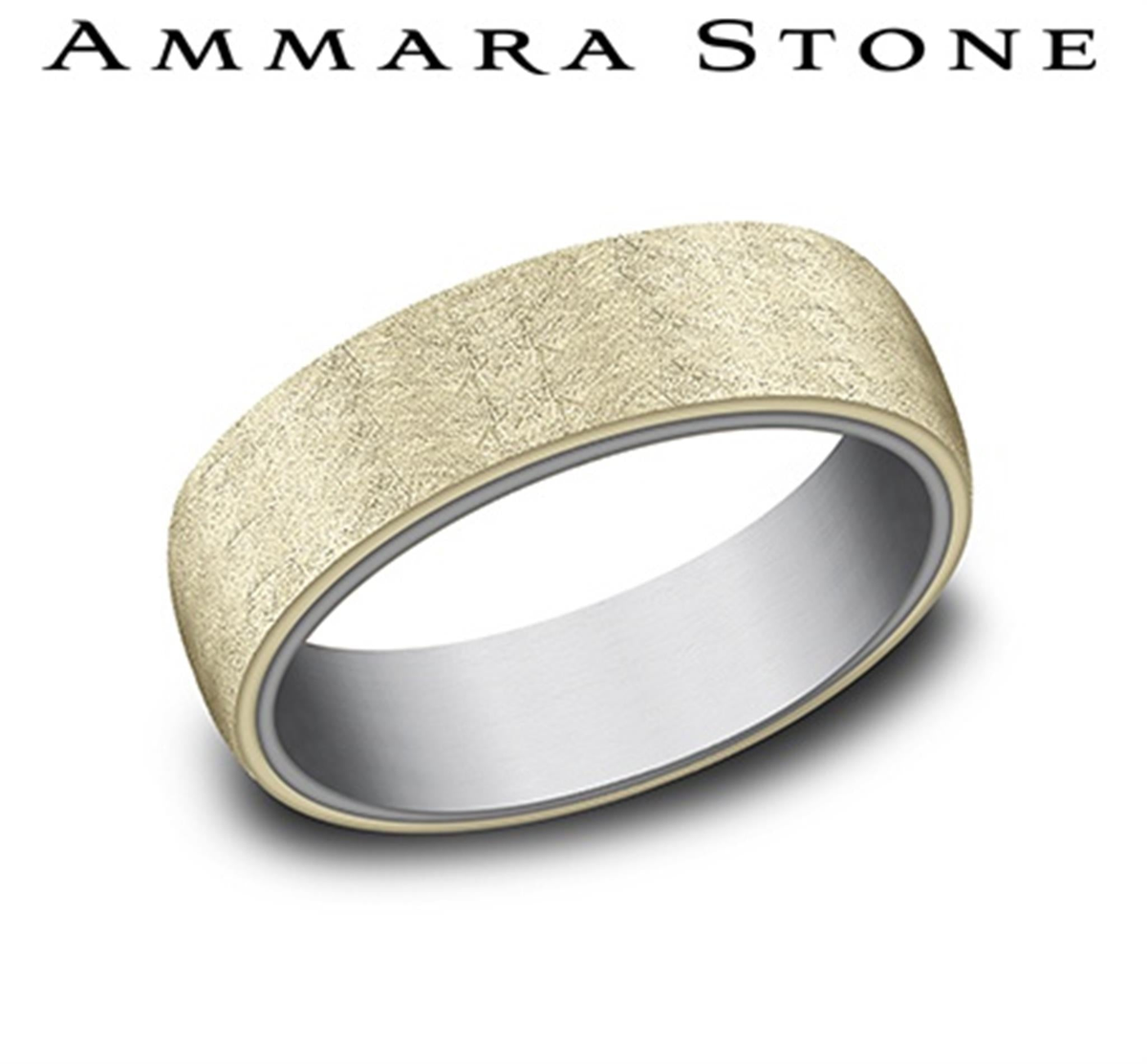 Tantalum  14Kt Yellow Gold Ammara Stone Band