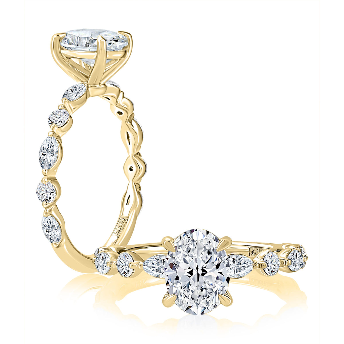 A. Jaffe Oval Diamond Vanessa Engagement Ring in 14K Yellow Gold