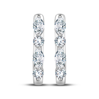 14Kt White Gold Vanessa Oval Hoop Earrings With .50cttw Natural Diamonds