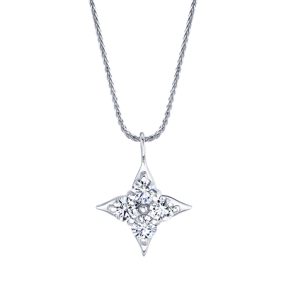Star Of Hope 14Kt White Gold Pendant With 1.00cttw Natural Diamonds