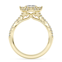 Lasker's Big Rocks Collection 14Kt Yellow Gold Halo Ring With Lab-Grown Center Diamond