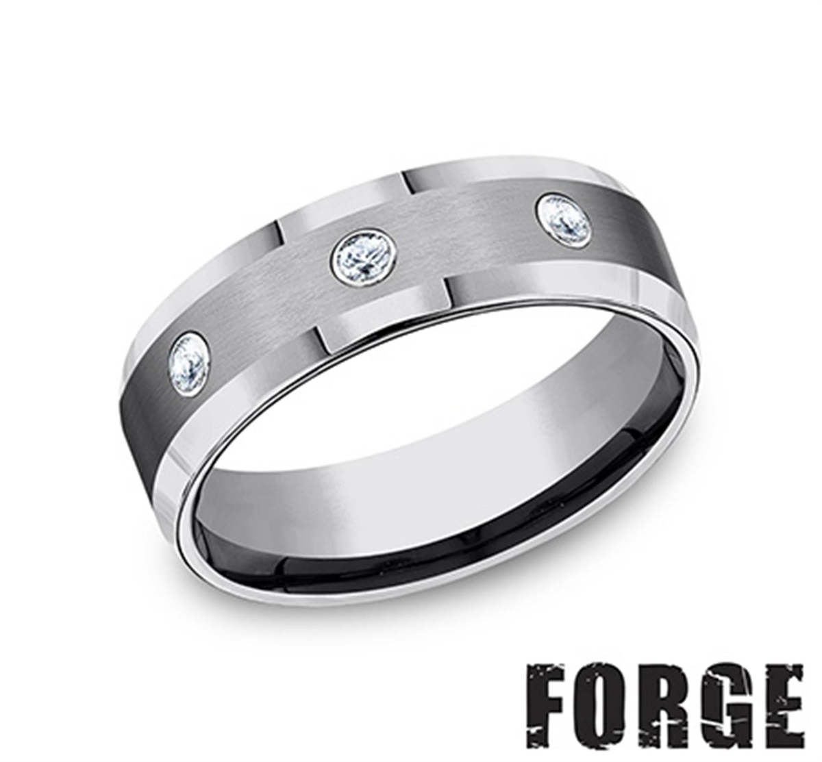 Tungsten Carbide Gray Engraved Wedding Band