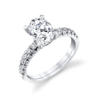 Pure Lasker Platinum Collection Engagement Ring with Natural Prong Set Diamonds and Hidden Halo