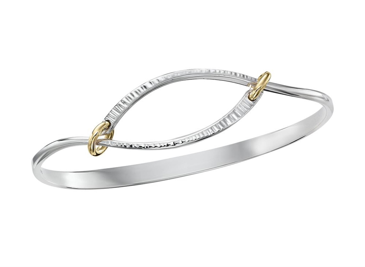 E.L. Designs Silver  Gold Connection Bangle Bracelet