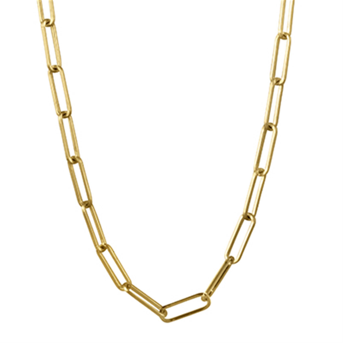 Dove's 18Kt Yellow Gold 6mm Solid Paperclip Chain