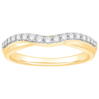 14Kt Yellow Gold Curved Wedding Ring With 0.50cttw Natural Diamonds
