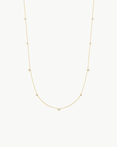 Ania Haie 14Kt Gold Overlay Bezel Cubic Zirconia Station Necklace