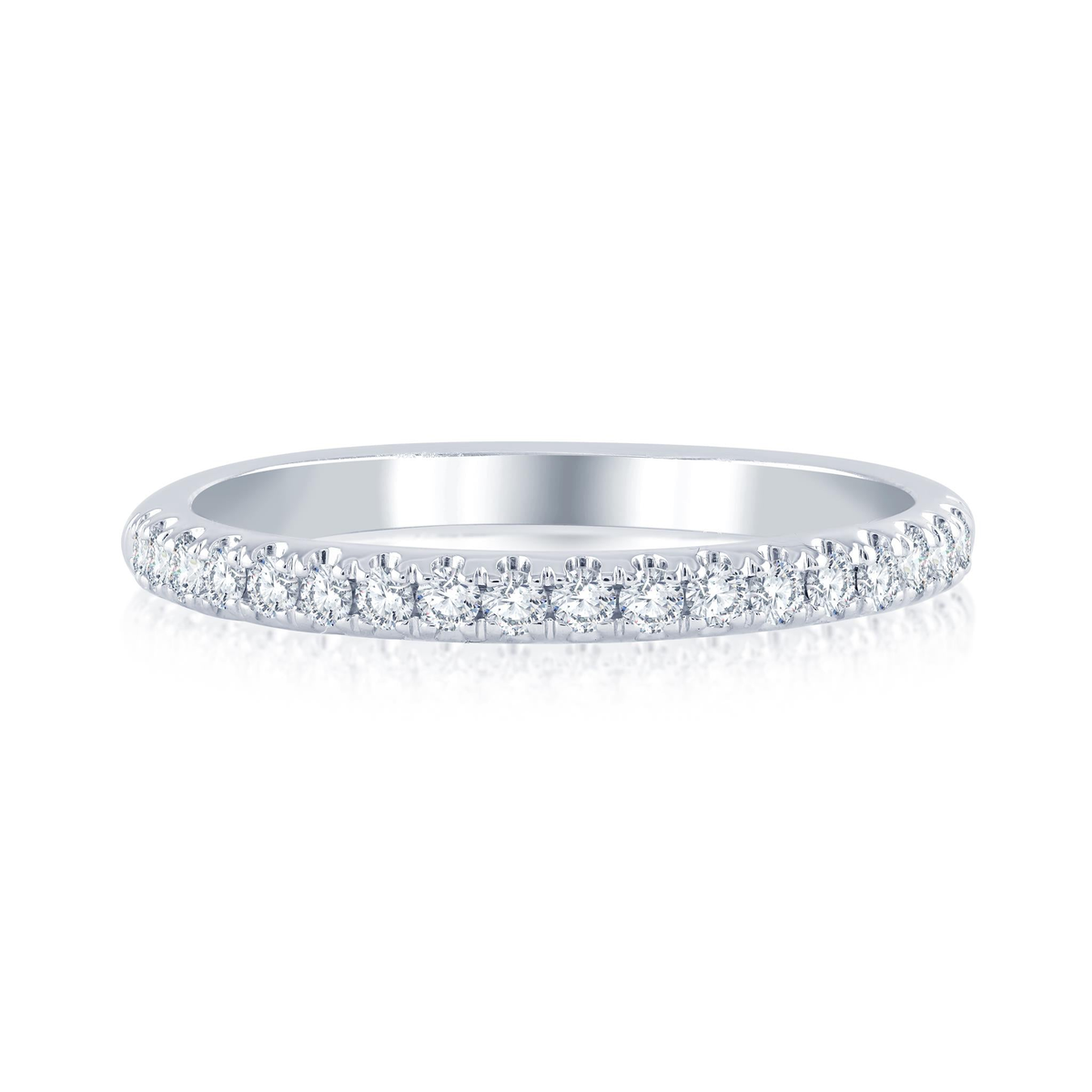 14Kt White Gold Engagement Set With .80ct Round Natural Center Diamond