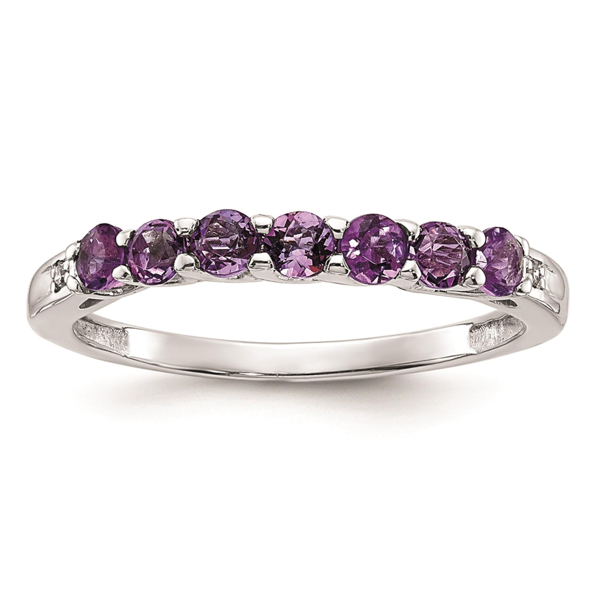 10Kt White Gold 7-Stone Amethyst Ring