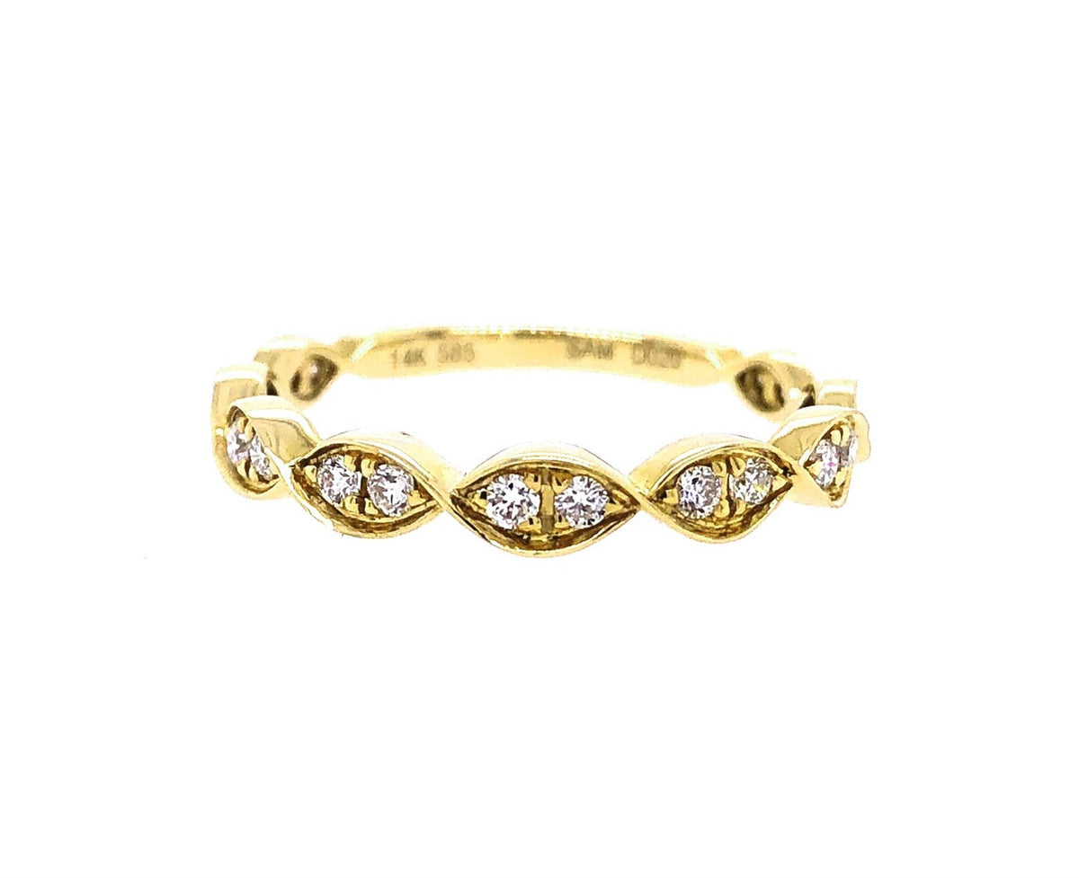 14Kt Yellow Gold Stackable Wedding Ring With 0.20cttw Natural Diamonds