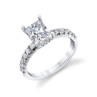 Pure Lasker Platinum Collection Engagement Ring with Natural Pave Set Diamonds and Hidden Halo