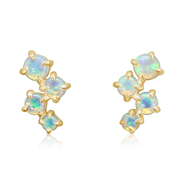 14Kt Yellow Gold Australian Opal Earrings