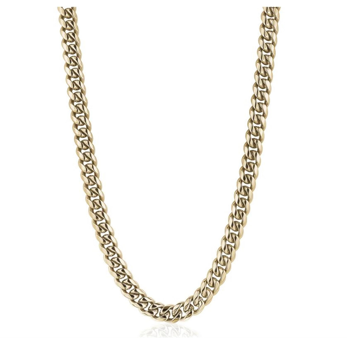 Italgem Stainless Steel Gold IP Plated Curb Link Chain Necklace