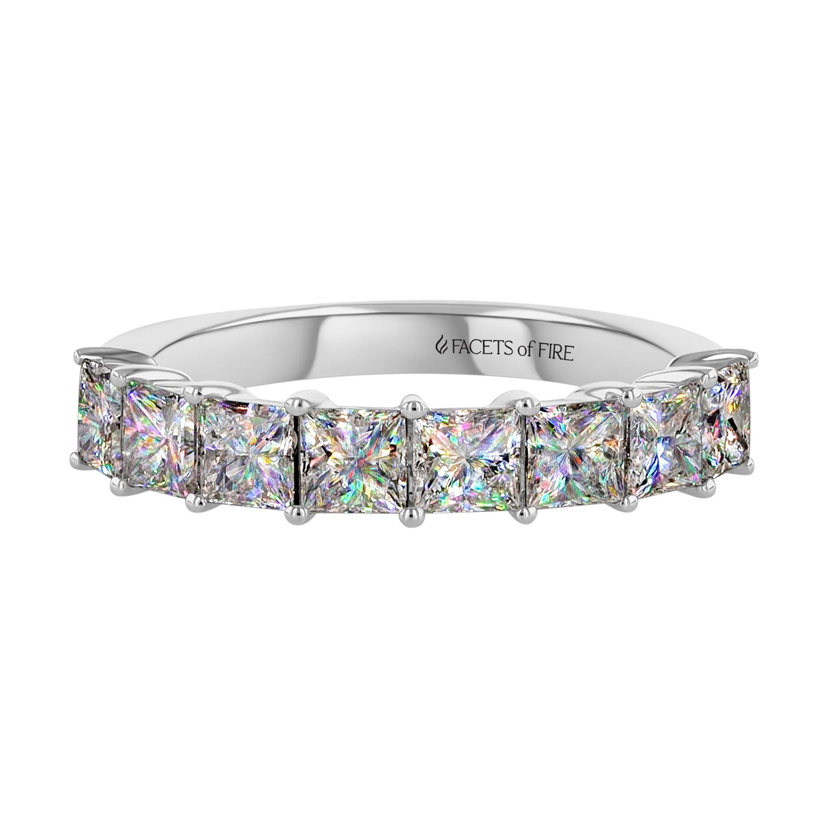 Facets of Fire Princess Cut Band with 71.05cttw Natural Diamonds (Color G-H, Clarity SI1)