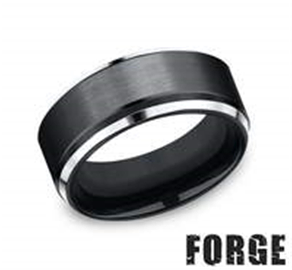 Titanium Black Engraved Wedding Band