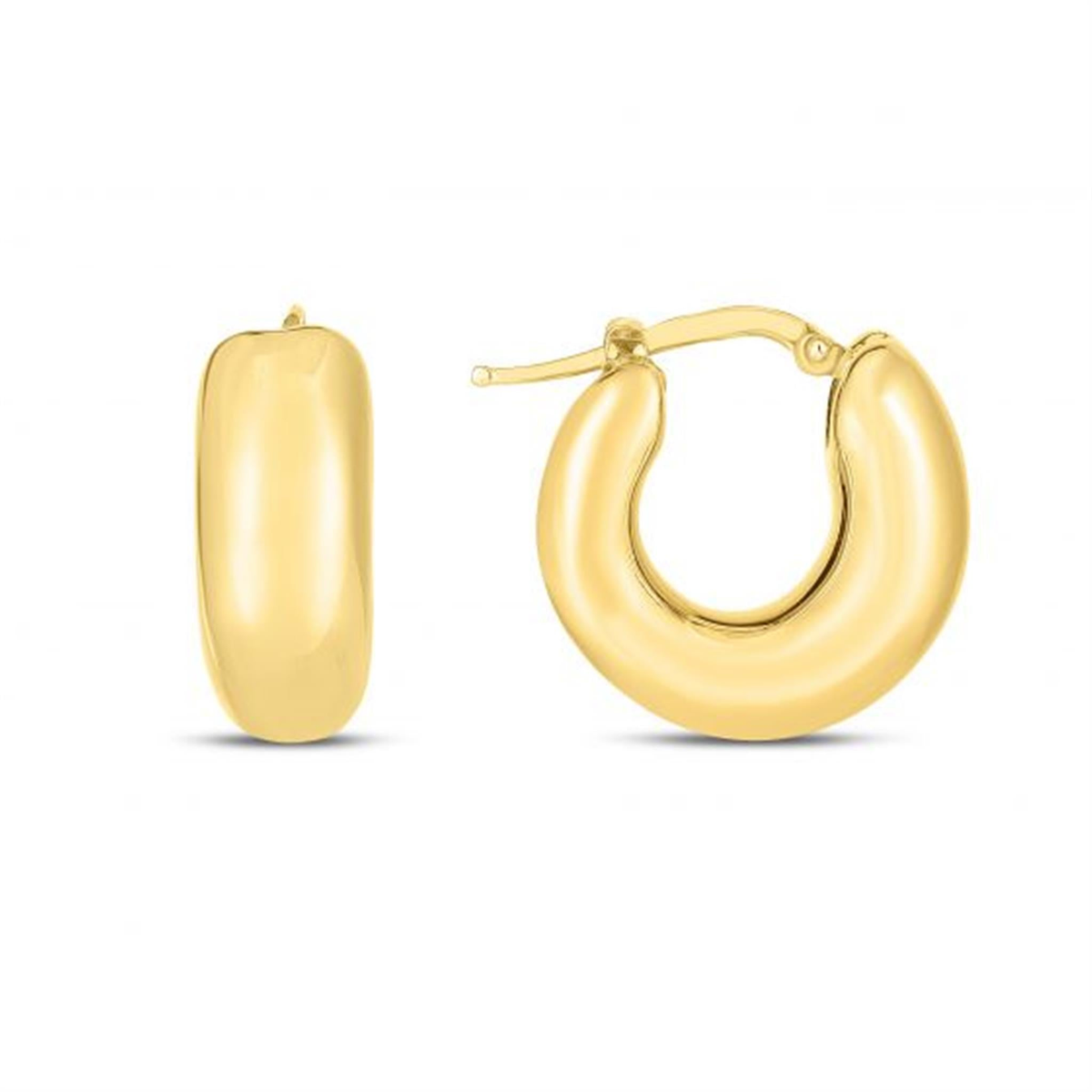 14Kt Yellow Gold Round Hoop Earrings