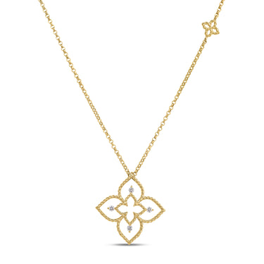 Roberto Coin 18Kt Yellow Gold Principessa Open 0.05cttw Diamond Pendant