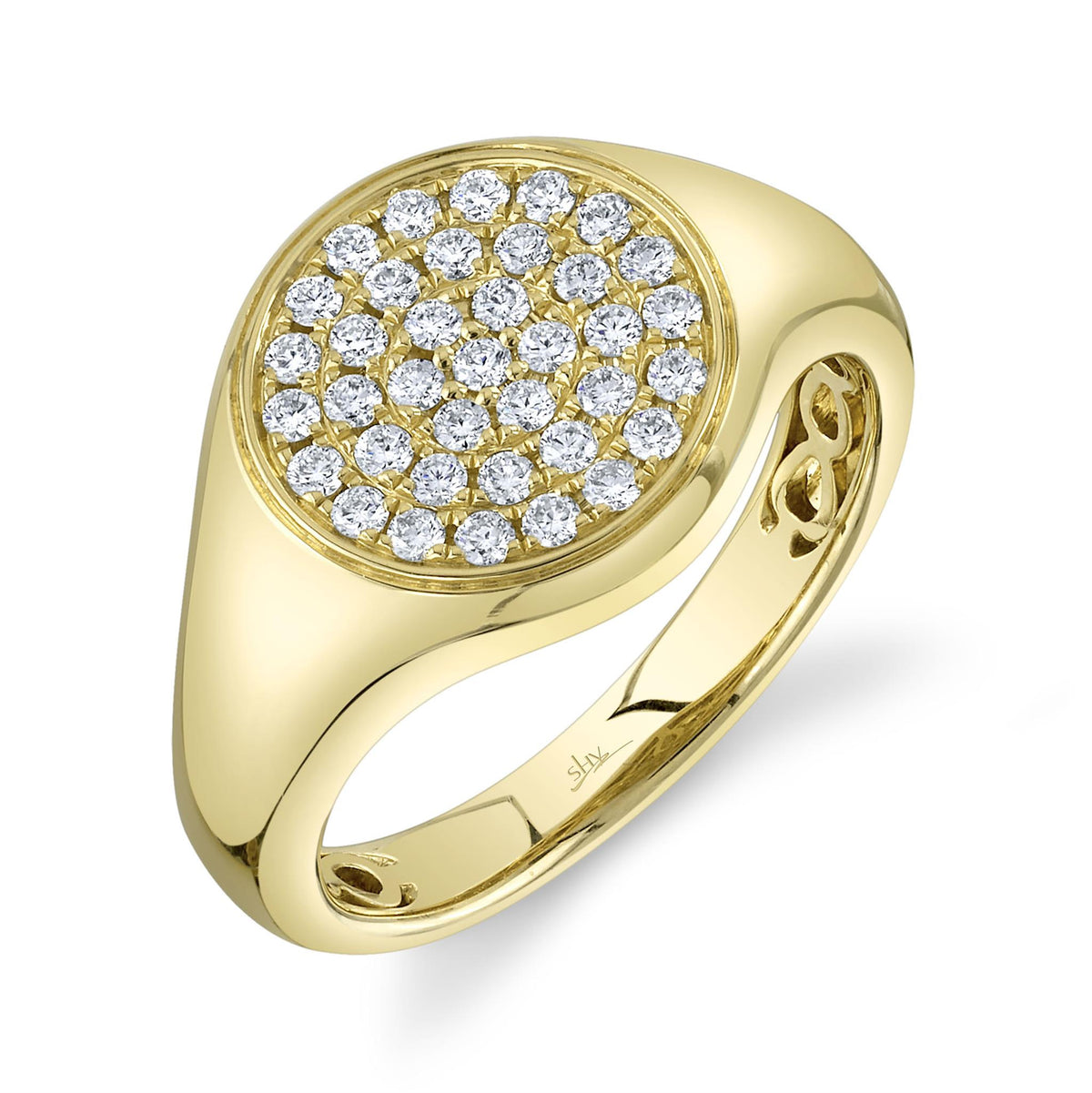 Shy Creation Gold Signet Diamond Ring