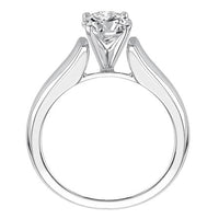 14Kt White Gold 5mm Cathedral Solitaire Ring With 2.02ct Round Natural Diamond