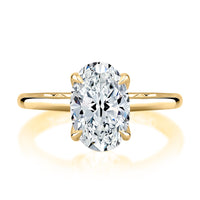 A. Jaffe Oval Diamond Tulip Solitaire Engagement Ring Mounting in 14K Yellow Gold
