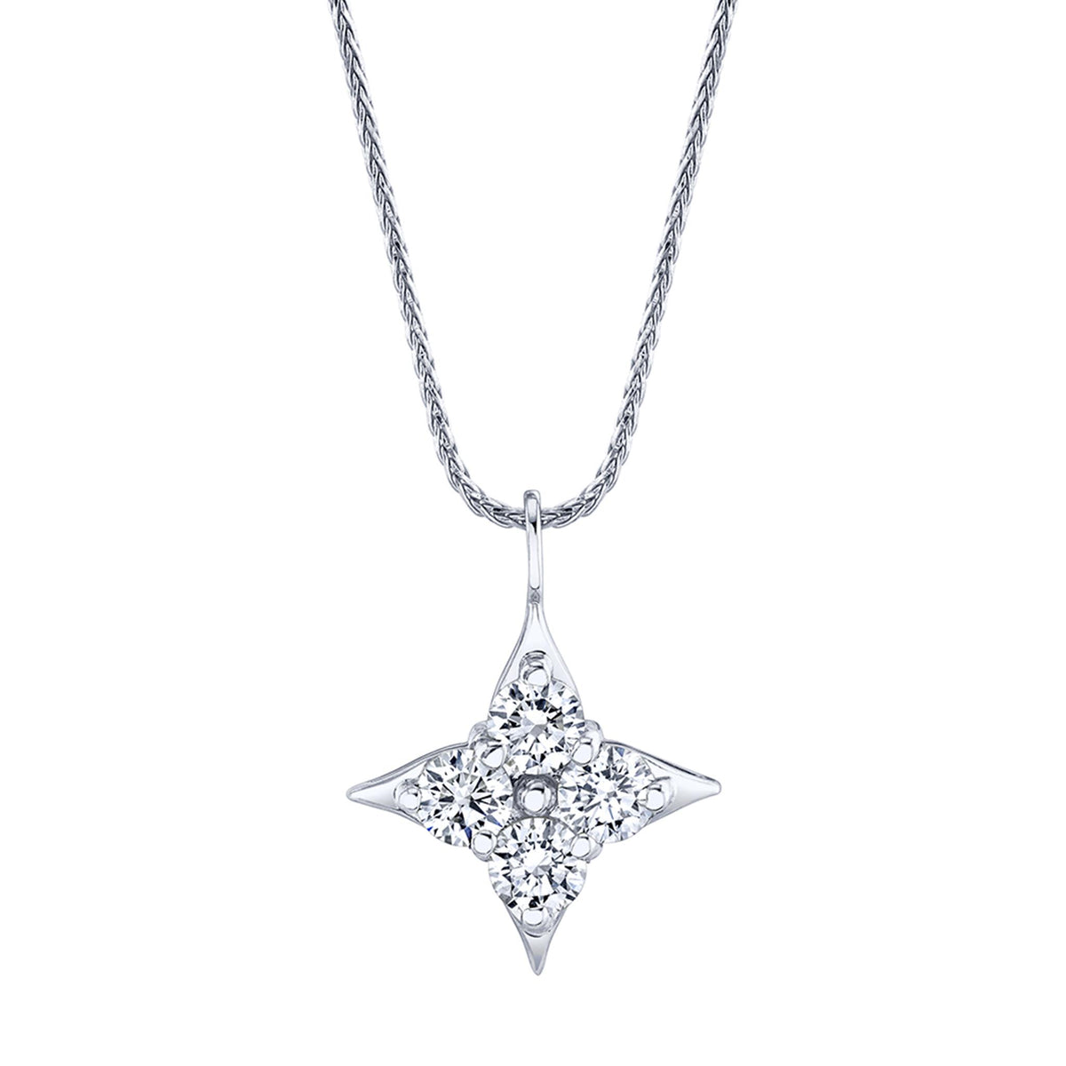 Star Of Hope 14Kt White Gold Pendant With 1.50cttw Natural Diamonds