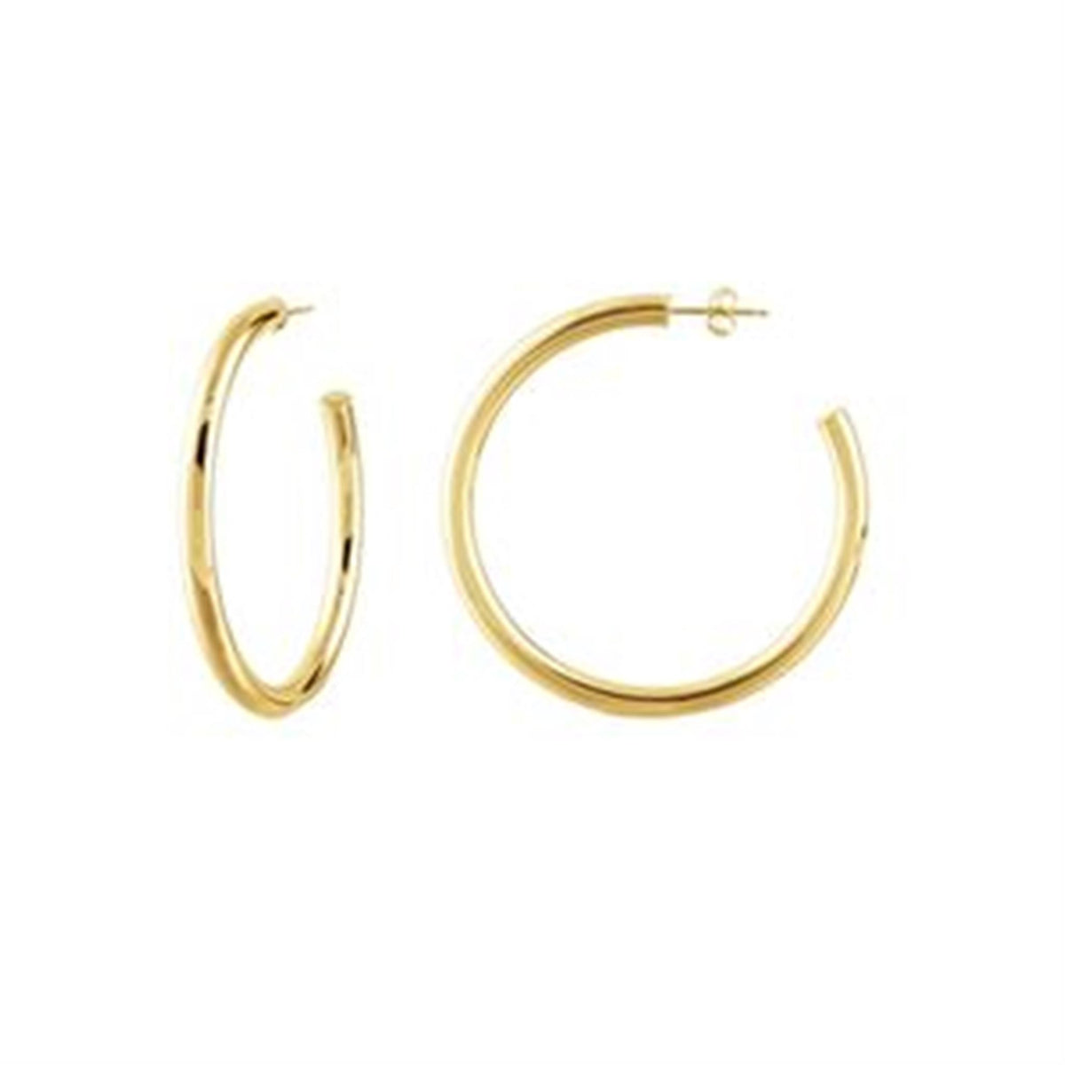 14Kt Yellow Gold Large 50x4mm Round 3/4 Hoop Earrings