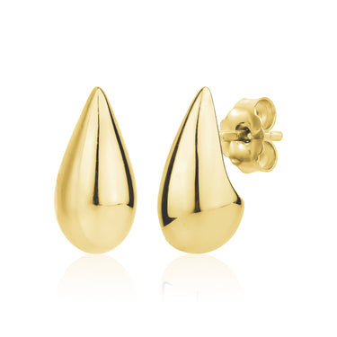 Miss Mimi Sterling Silver with 14Kt Gold Overlay Mini Pear Stud Earrings